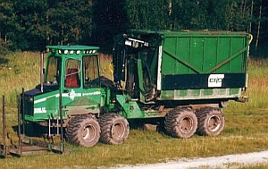 Das Shuttle mit Hackschnitzelcontainer